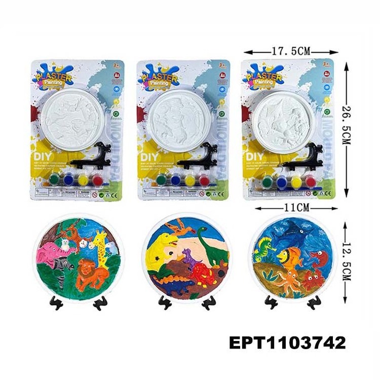 EPT Dollar Toys 3D Small Plaster Disc Painted Pendulum Color Toy Paint Set For Kids  Painting Art Kit Learning