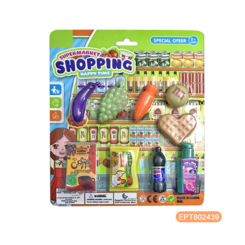 EPT Wholesale Store Kids Supermarket Items Under 1 Dollar Pretend Play Shopping Food Bbq Fruit Drink Toy Set Promotion Gifts