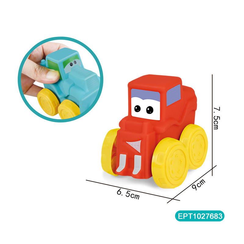 Ept 1 Dollar Toy Store Promotion Vinyl Free-Wheel Car Infant Birthday Gifts Soft Mini Small Toy Car for Kids Toddlers Boys G