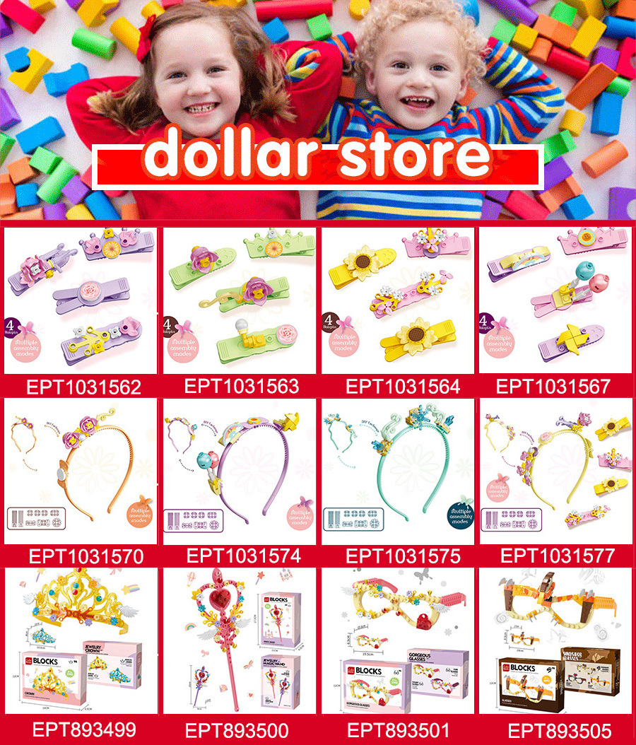 EPT Tik Tok Hot Sell 2023 Trends Girl Birthday Decorations Diy Small Building Block Jewelry Crown Blocks Princess Toy For Kids