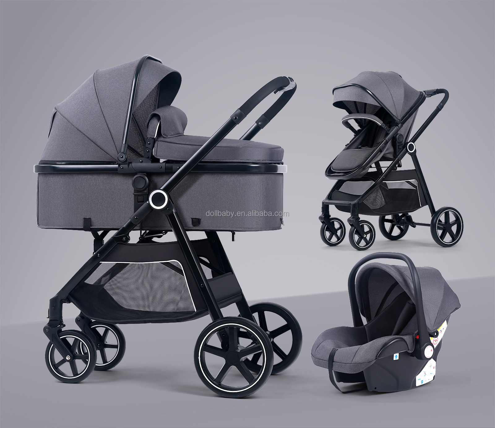 3 in 1 baby stroller High Sight Landscape baby pram  Luxury baby walkers&carriers Car seat