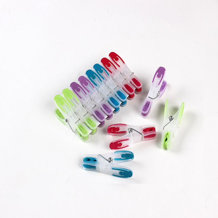 small clothes pegs soft grip peg Plastic Clothes Peg new material 7 spring clips D0304