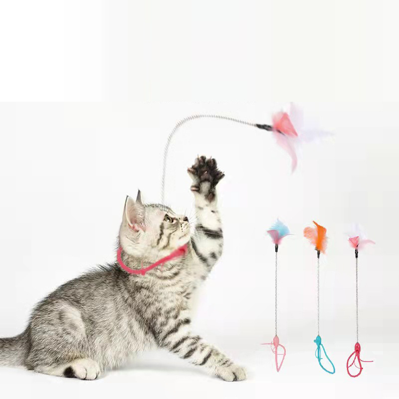 Mosquito repellent ring teasing cat stick collar resistant to scratching and biting feathers teasing cat pet toys