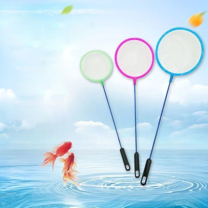 Aquarium Fish Tank Goldfish Small Fishing Net Pocket Small mesh Plastic Round Thick Fishing Net Tool