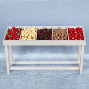 hot sale 1/12 scale doll house mini miniature  wood wooden fruit and vegetable shelf rack case container  for doll house