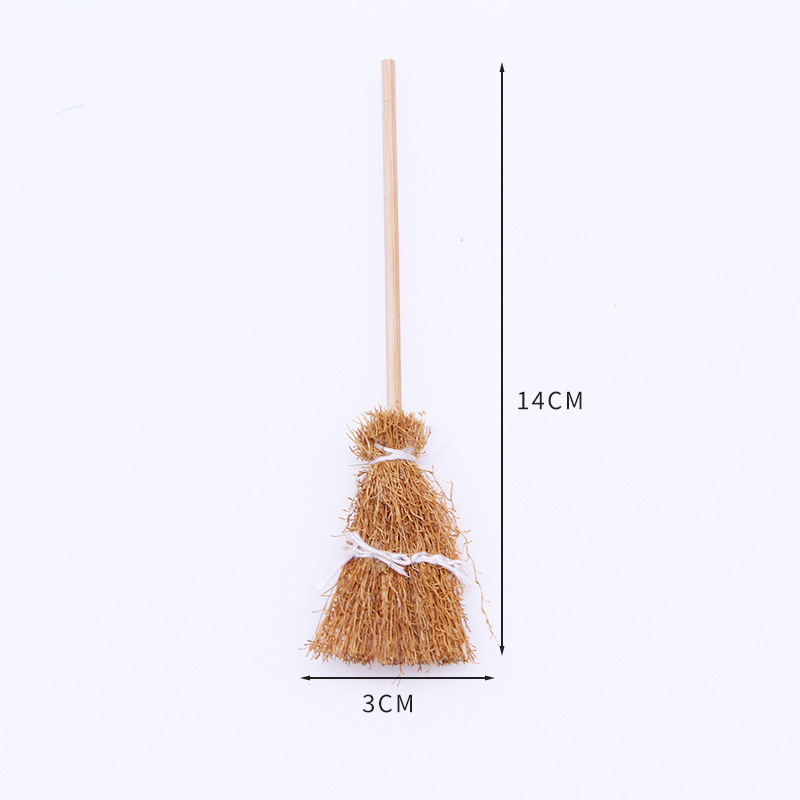 Dollhouse miniature mini elf doll witch broom for elf doll Christmas decoration