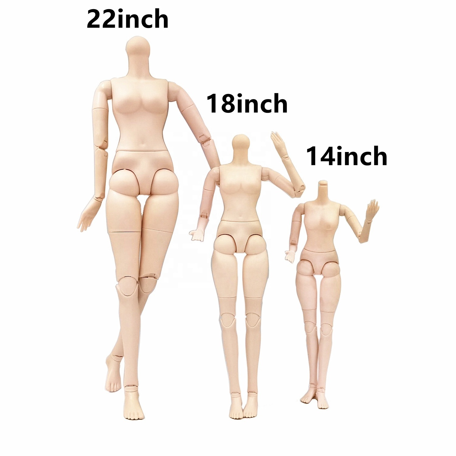 Wholesale Plastic Doll Body Articulated Body In 22 Inch 18 Inch 14 Inch Body For Bjd Doll