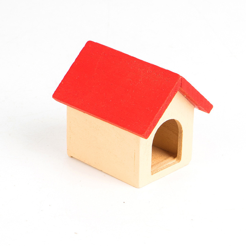 DollHouse Accessories Miniature Food and Play Scene Model Mini Wood Toy Puppy House