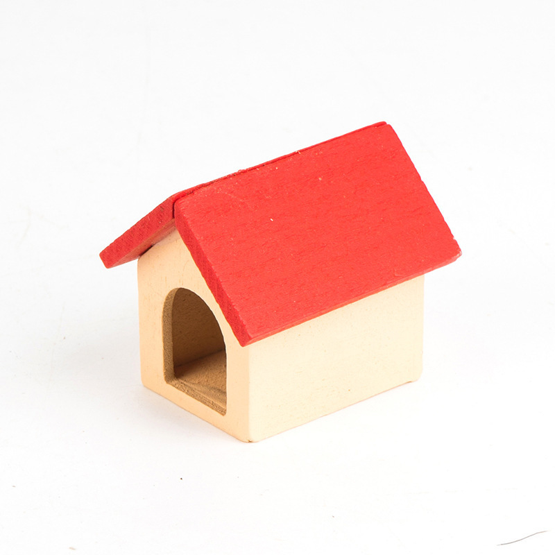 DollHouse Accessories Miniature Food and Play Scene Model Mini Wood Toy Puppy House