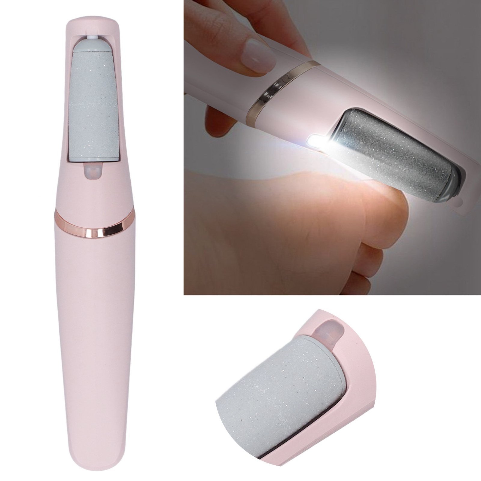 Electric Foot Callus Remover Ergonomic Handle Electronic Foot Scrubber Two Gears Adjustment 600mAh Battery With Brush For Crack