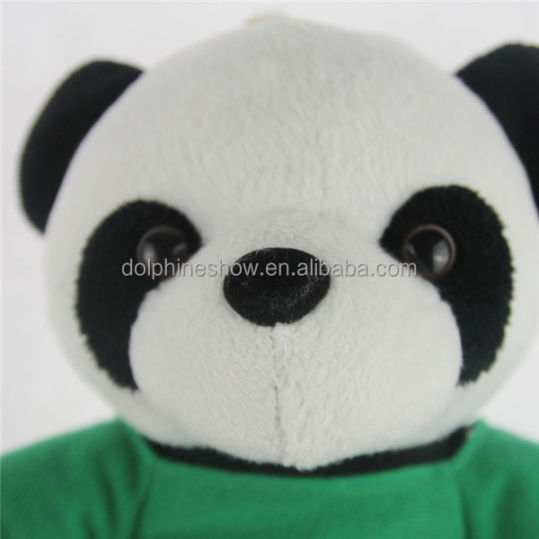 Company mascot custom LOGO plush panda teddy bear toy with t shirts Fashion cartoon cheap stuffed soft toy plush panda doll