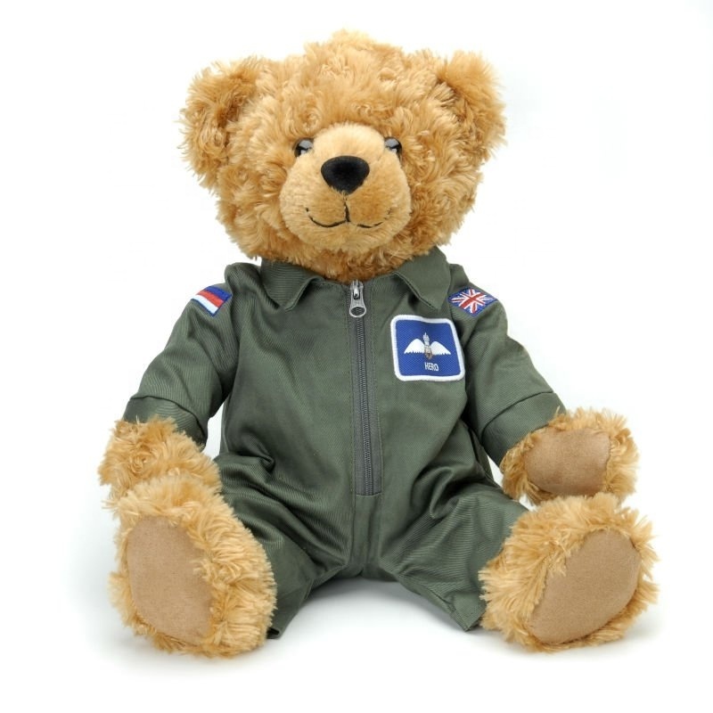 OEM designs custom police teddy bear bear toys unique stuffed soft plush toy army teddy bear with military uniform