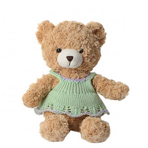 High quality customized cute knitted sweater dress soft stuffed teddy bear plush toys to kids gifts