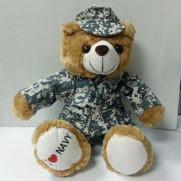 Personalized Kids Gift Solider Army Camo Teddy Bear Scout Souvenirs Custom Military Uniform Camouflage Soft Bear Plush Toys