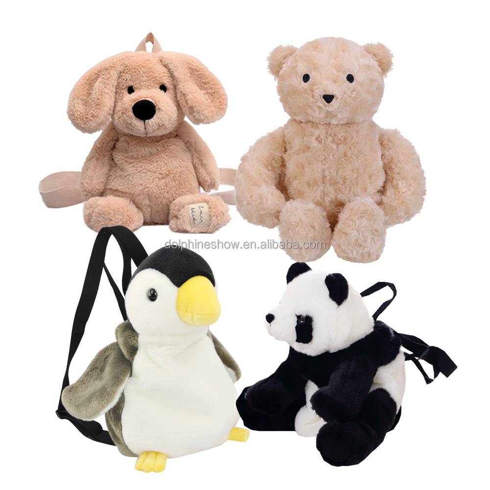 Wholesale Cute Toddler Plush Toys Corgi Dog Soft Backpack Custom Kids Dog Stuffed Animal Backpack