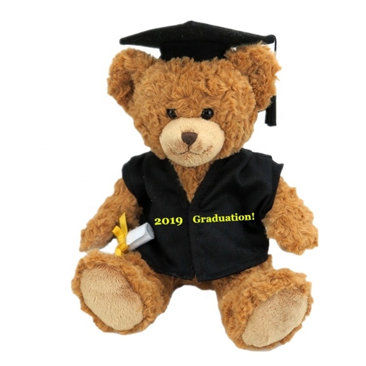 LOW MOQ Graduation Stuffed Animal Owl Plush Toys Soft Kids Graduation Gifts Souvenir Plush Graduation Doll Bear Toys