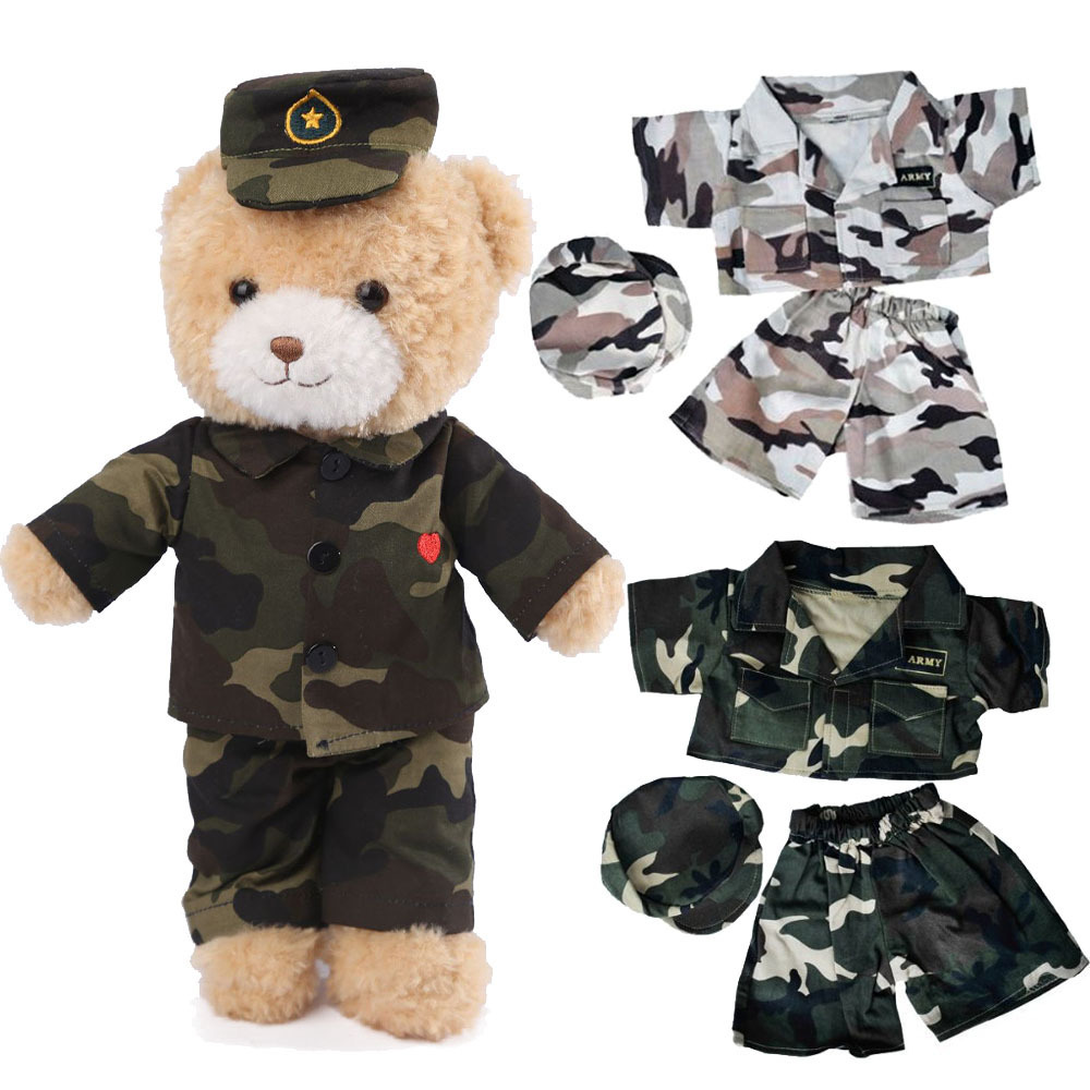 Personalized Kids Gift Solider Army Camo Teddy Bear Scout Souvenirs Custom Military Uniform Camouflage Soft Bear Plush Toys