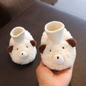 Newborn Warm Winter Baby Animal Shoe Socks Snow Boots Soft Rubber Sole Plush Teddy Bear Infant Baby Shoes