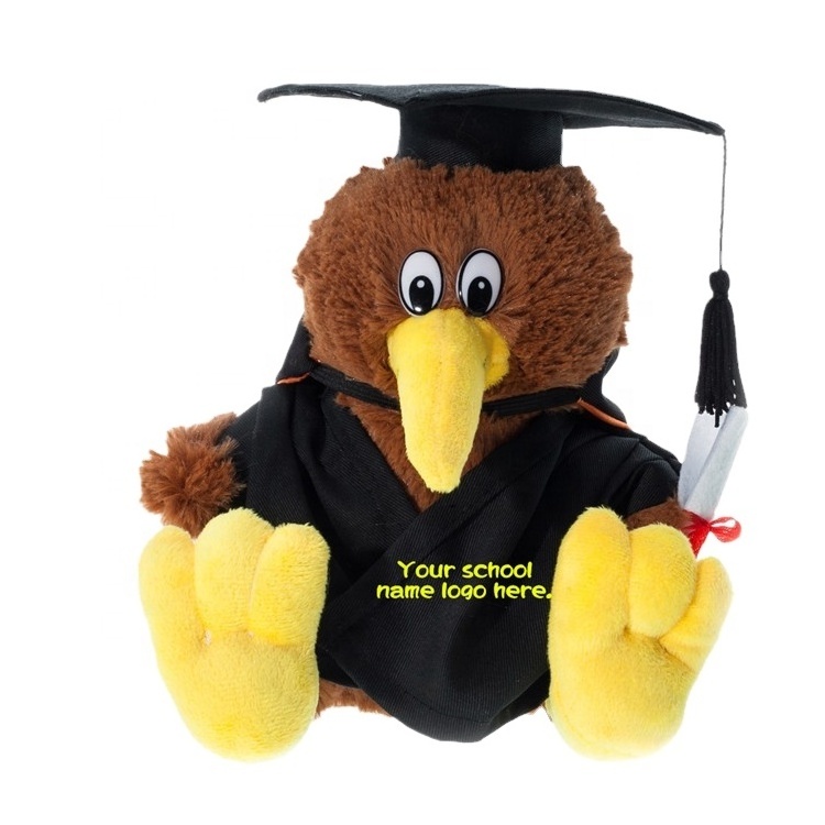 LOW MOQ Graduation Stuffed Animal Owl Plush Toys Soft Kids Graduation Gifts Souvenir Plush Graduation Doll Bear Toys