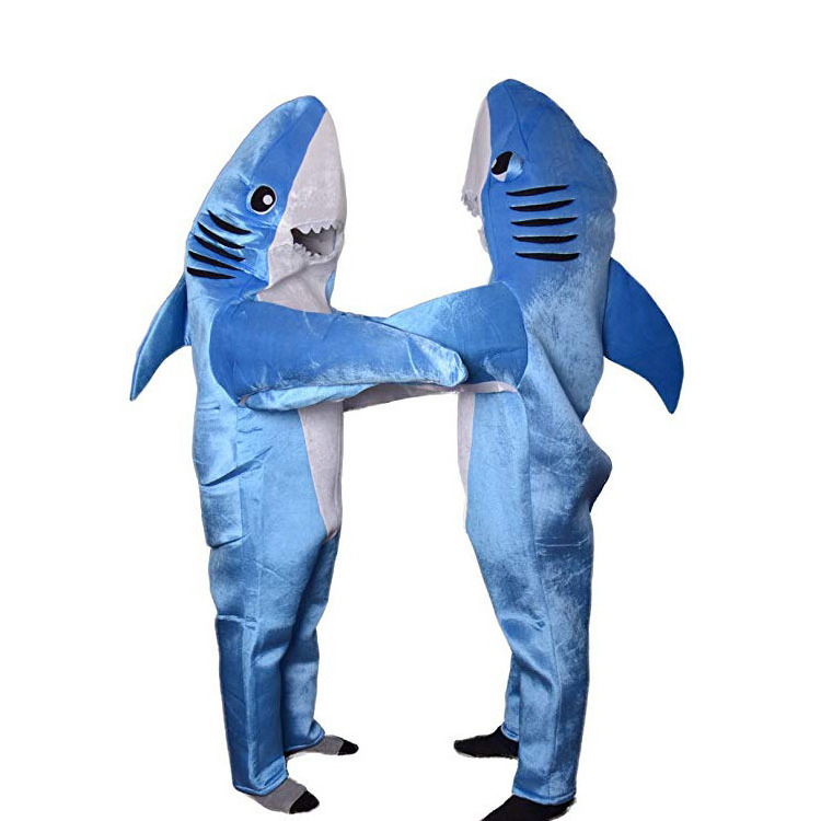 Funny Party Adult Cosplay Blue Shark Fully Body Inflatable Costumes Custom Animal Design Halloween Carnival Mascot Costumes