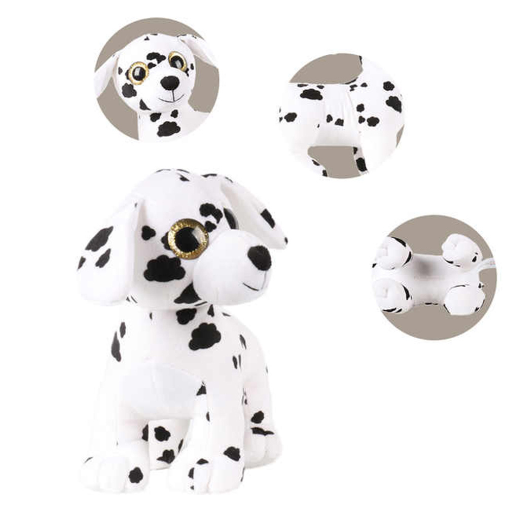 Custom Plushies Cute Big Eyes Stuffed Plush Dalmatian Simulate Dog Plush Toy