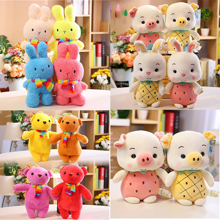 Factory cheap promotional crane machine 7'' plush toys claw machine doll plush stuffed animal plush toys