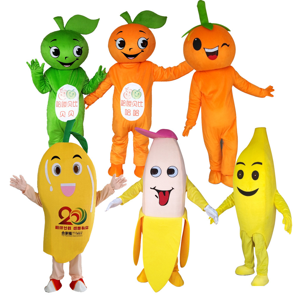 Kids Funny Orange Fruit Mascot Costumes Custom Design Fruit Vegetable Party Cosplay Fancy Dress Costume