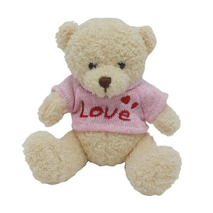 Promotion Gifts OEM Teddy Custom Teddy Bear With T-shirts Wholesale Cute LOVE Embroider Logo Pink Teddy Bear Toy