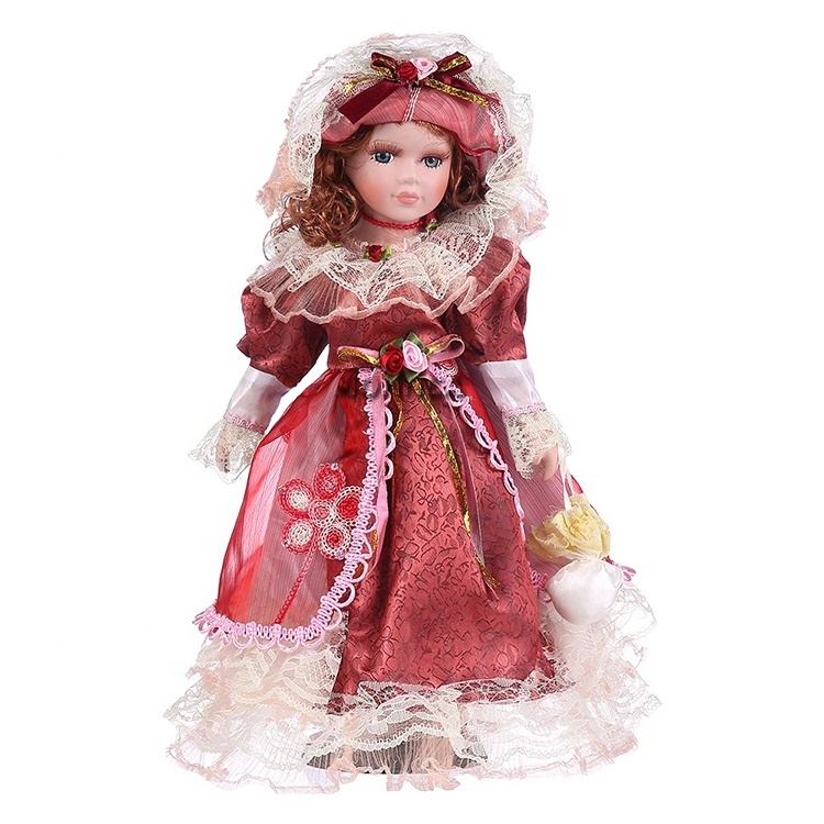 Promotion fashion 3D doll ceramic porcelain doll faces