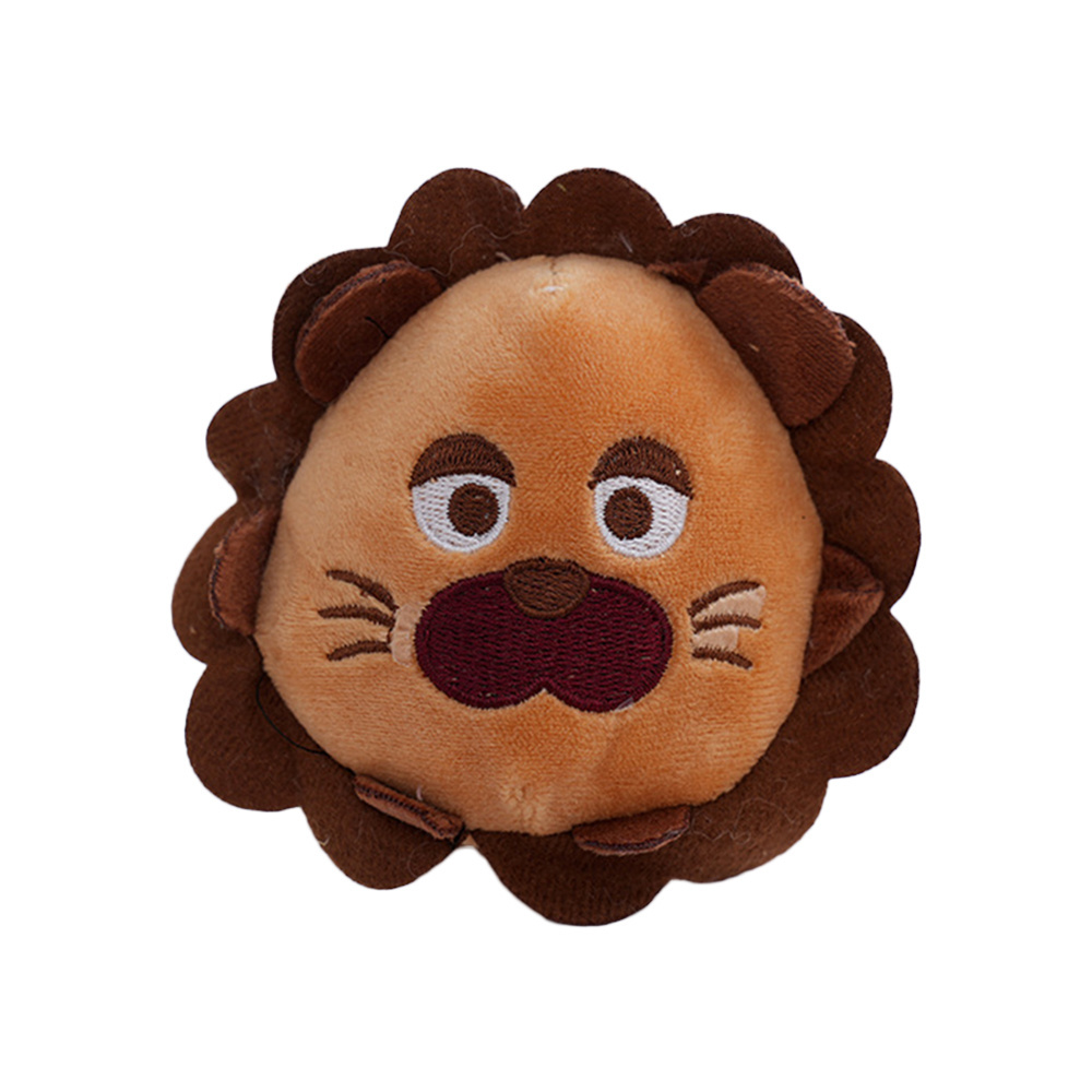 Cute Unisex Keychain Toy Small Animal Lion Head Mini Plush Stuffed Ornament PP Cotton Filled for Party Favors