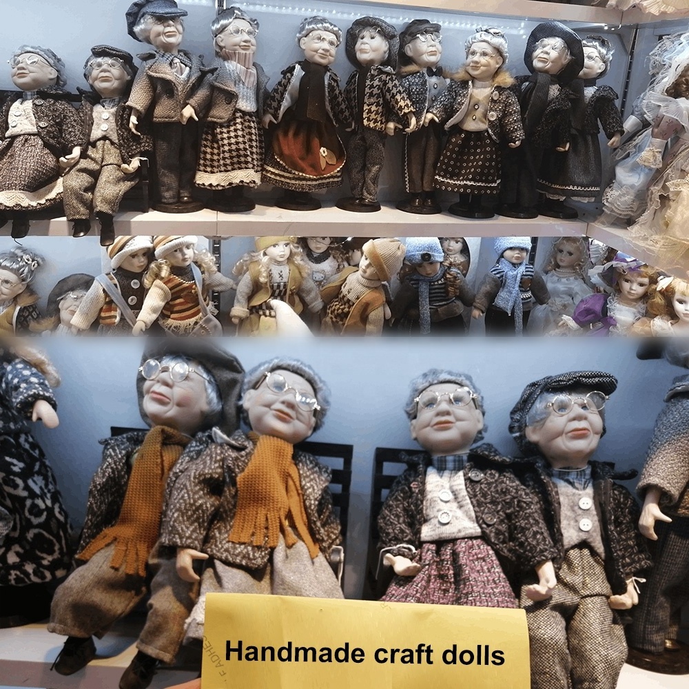 Factory cheap wholesale 12 inches craft dolls custom characteristic nation handmade porcelain dolls made in China