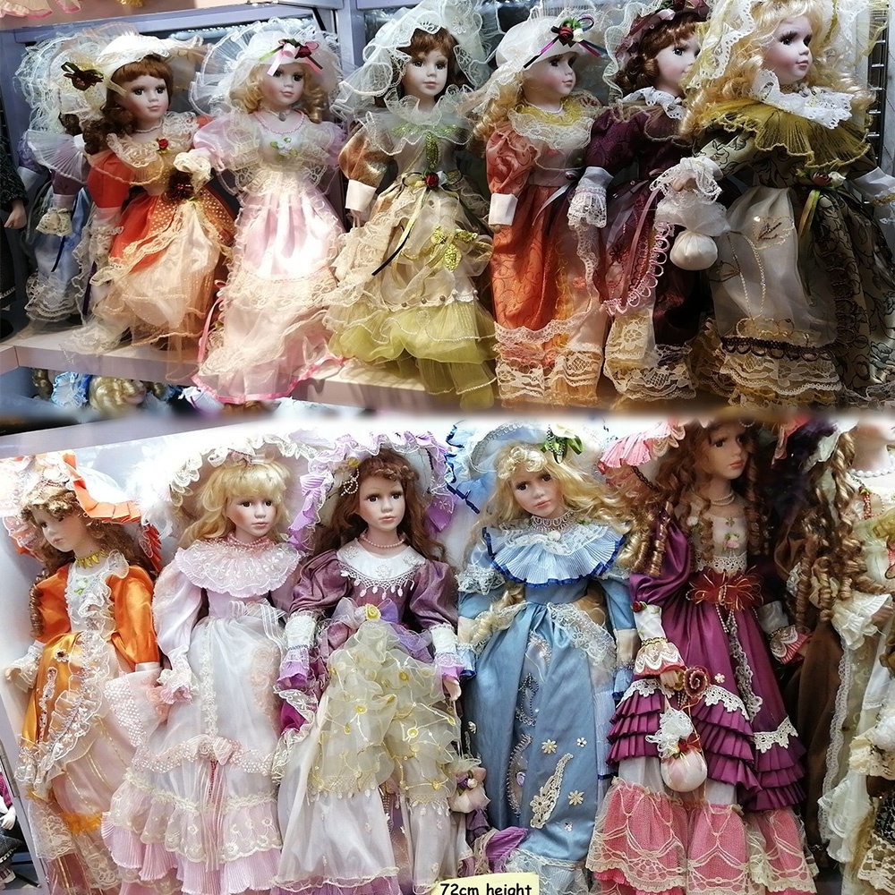 Elegant various types wholesale beautiful collection porcelain dolls