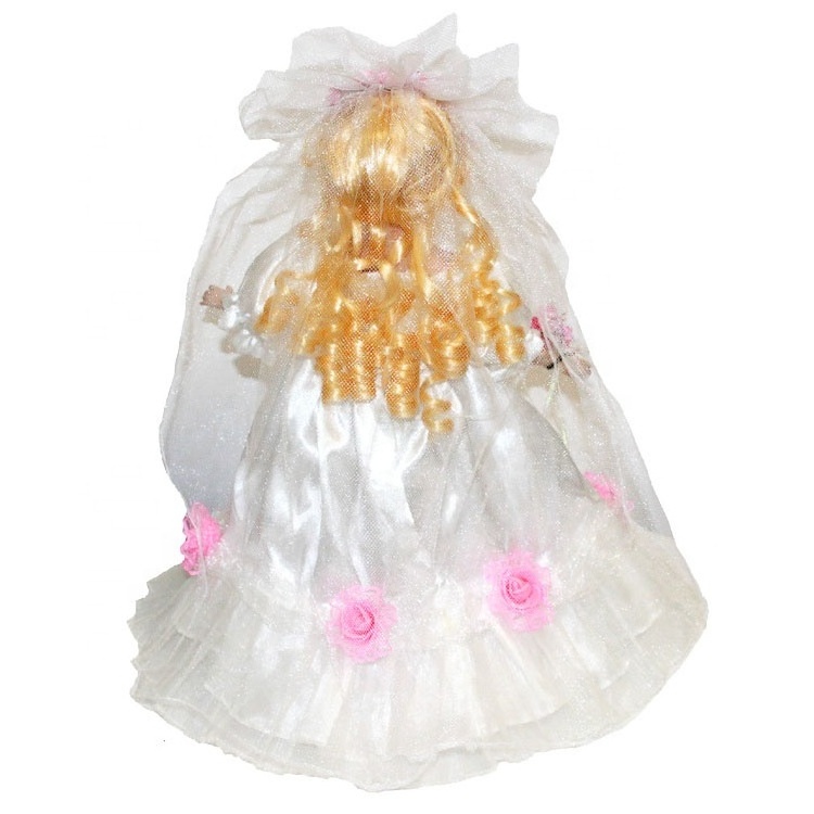 Beautiful angel white wedding dress doll with wing cheap wholesale victorian porcelain doll