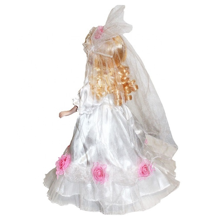 Beautiful angel white wedding dress doll with wing cheap wholesale victorian porcelain doll