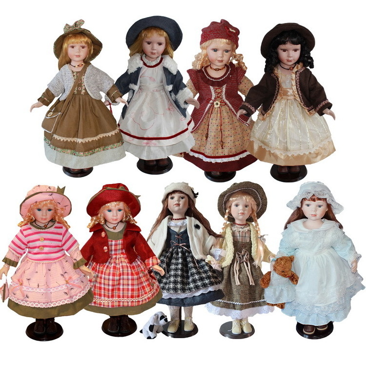 Beautiful various 18 inch ceramic dolls american russian girl porcelain doll