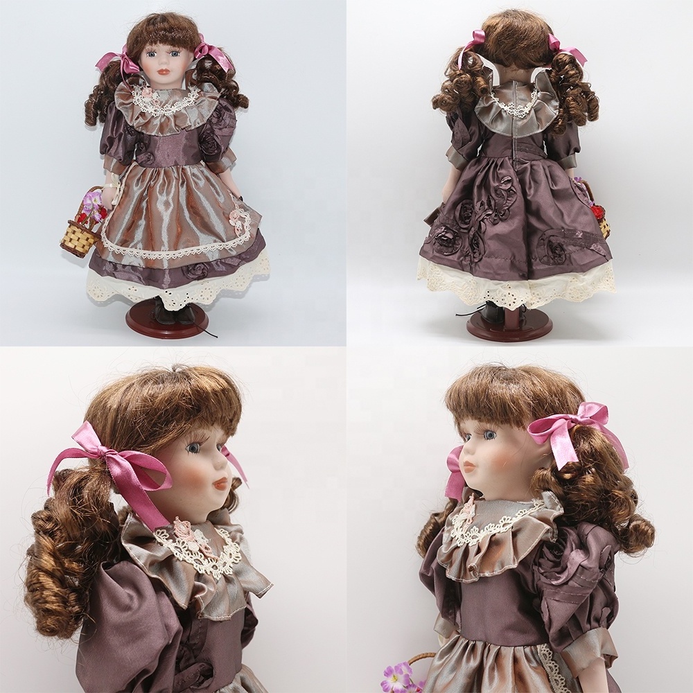 Promotion gift cute 18 inch doll with red dress in russian soft wholesale porcelain girl doll