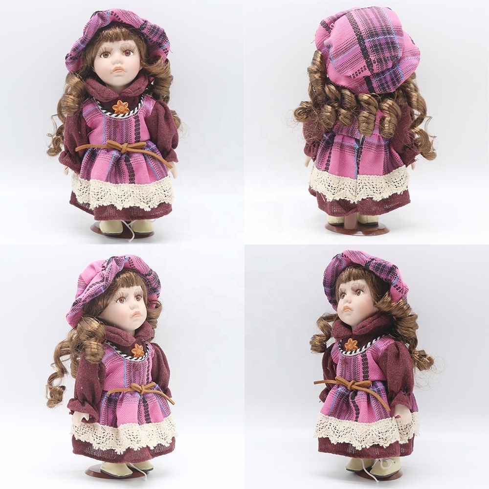 Promotion gift cute 18 inch doll with red dress in russian soft wholesale porcelain girl doll