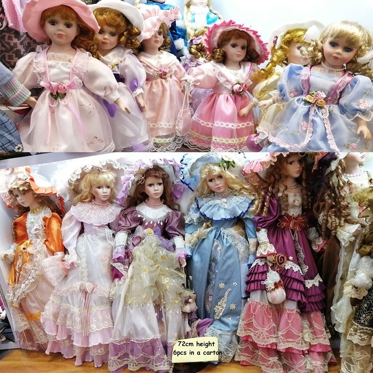 Wholesale cheap victorian 18inch girl doll porcelain doll heads