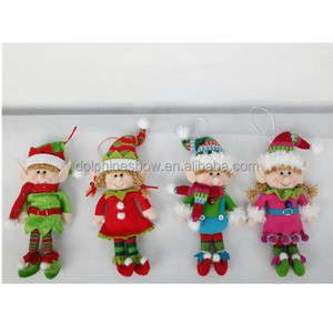 Beautiful 12'' Christmas Hanging Elf Doll Soft Plush Toy 2021New Gift Christmas Decor