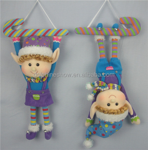 Beautiful 12'' Christmas Hanging Elf Doll Soft Plush Toy 2021New Gift Christmas Decor