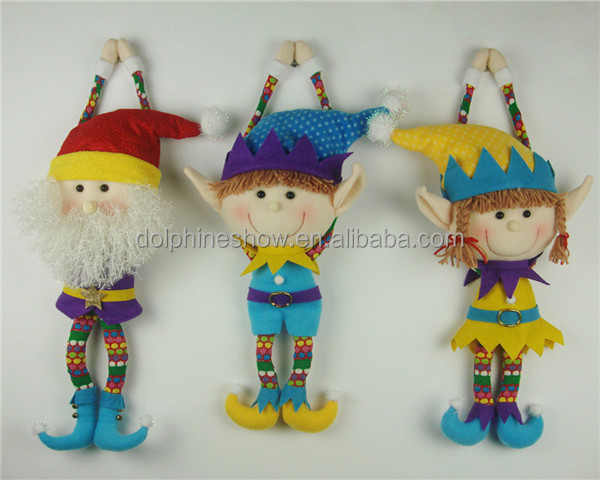 Beautiful 12'' Christmas Hanging Elf Doll Soft Plush Toy 2021New Gift Christmas Decor