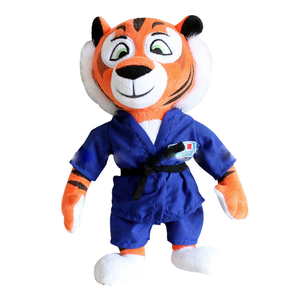 Personalized Mascot Stuffed Animal Soft Toy Tiger Promotional Custom LOGO Taekwondo Judo Plush Uniform Tiger Toys