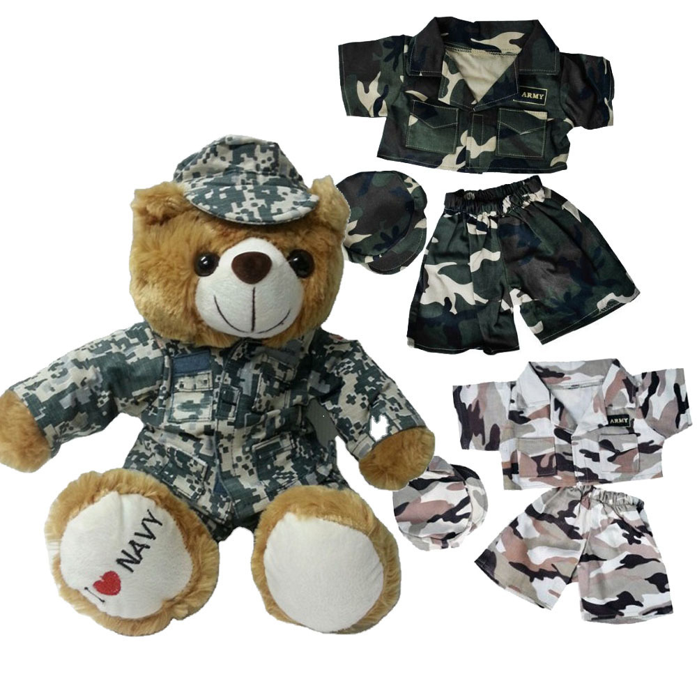 Personalized Kids Gift Solider Army Camo Teddy Bear Scout Souvenirs Custom Military Uniform Camouflage Soft Bear Plush Toys