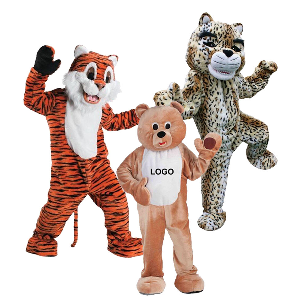 Customize Lovely Big Bear Mascot Costume For Adult Soft Brown Animal Giant Teddy Bear Mascot Costumes