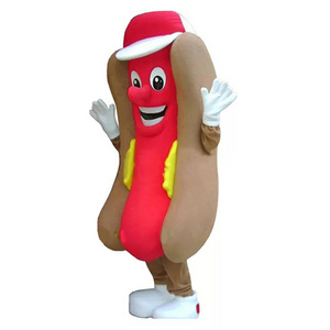 Party supply funny food cartoon design adult size  hotdog mascot costume