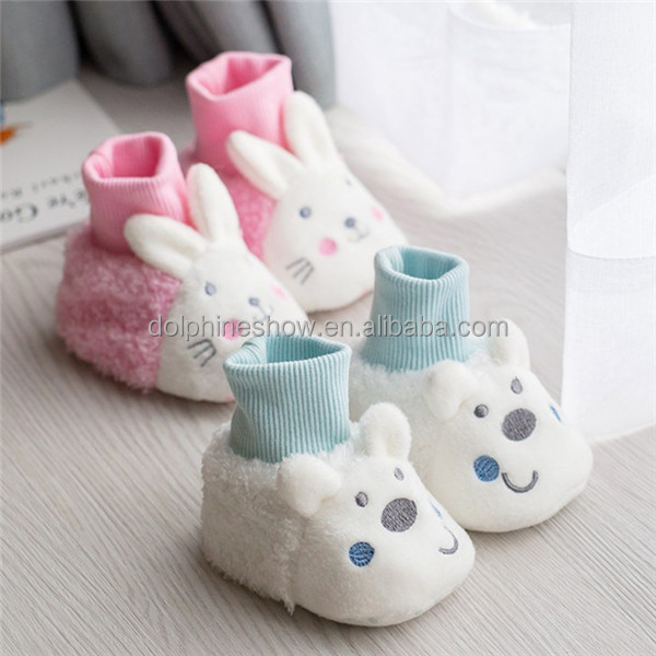 Beautiful Newborn Baby Animal Shoes Socks Boots Cute Prewalker Soft Sole Plush White Polar Teddy Bear Wholesale Baby Shoes