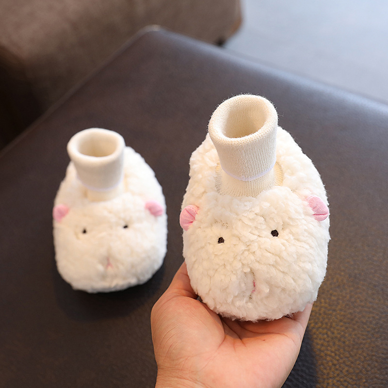 Newborn Warm Winter Baby Animal Shoe Socks Snow Boots Soft Rubber Sole Plush Teddy Bear Infant Baby Shoes