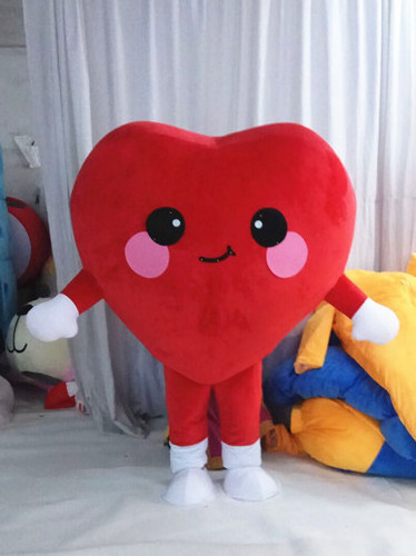 new valentine fashion cute party adult custom red heart mascot costume