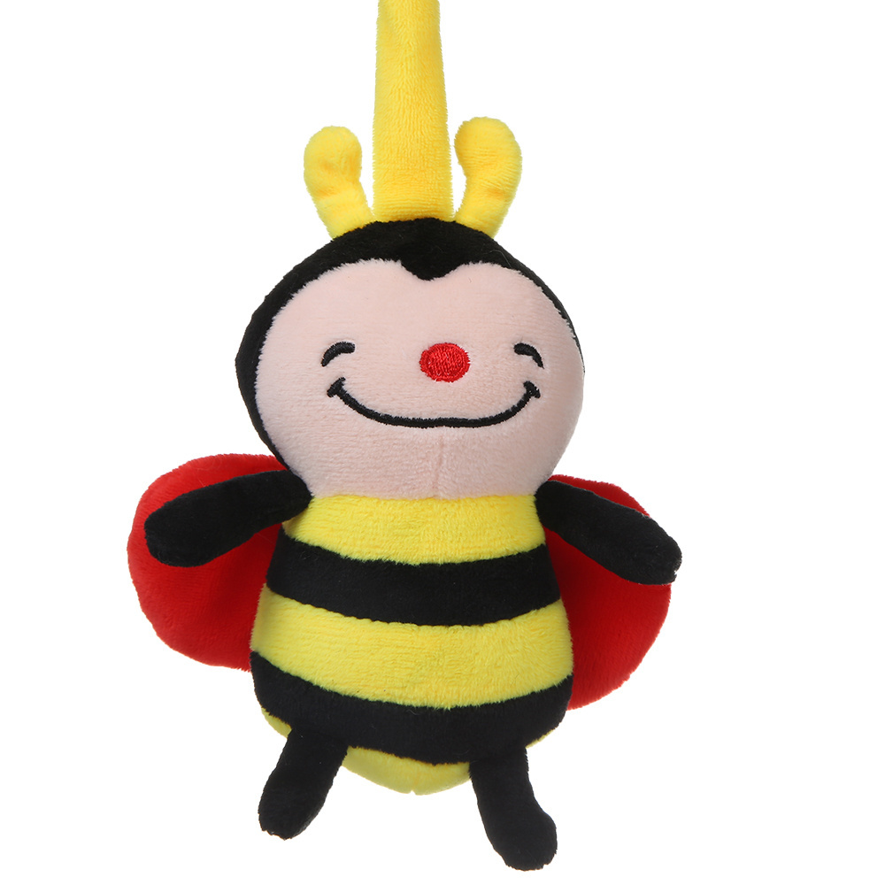 Lovely Honey Plush Pull String Musical Baby Hanging Animal Toy Custom OEM Cute Musical Soft Plush Educational Toys