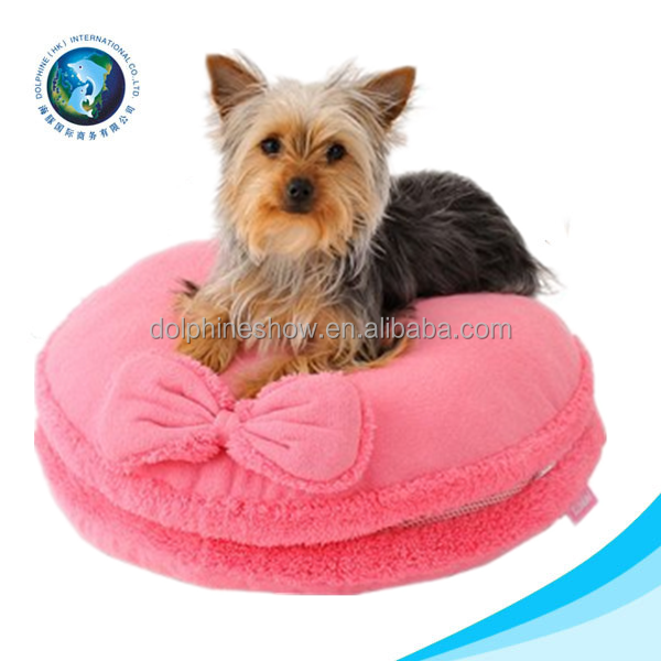 Fashion pink plush dog kennel soft dog home plush bed for dog